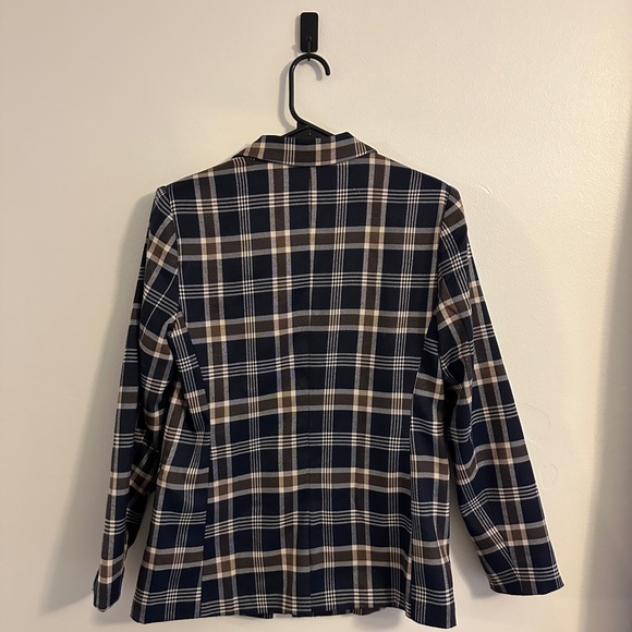Plaid Blazer in Navy/Brown - Small - Picture 3 of 8